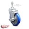 Service Caster 5 Inch Blue Polyurethane Wheel Swivel 3/8 Inch Threaded Stem Caster with Brake SCC-TS20S514-PPUB-BLUE-TLB-381615 - alternate 2